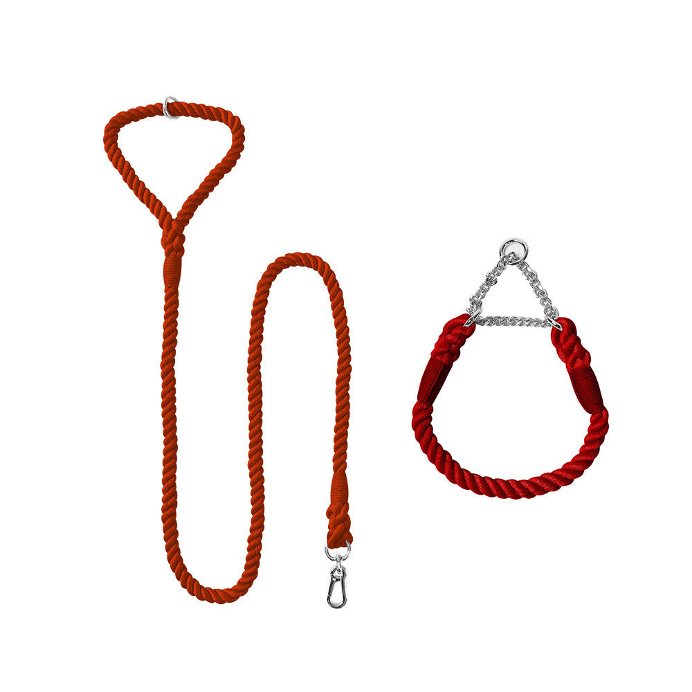 Set Collier & Laisse en Corde Tressée