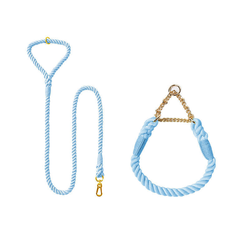Set Collier & Laisse en Corde Tressée
