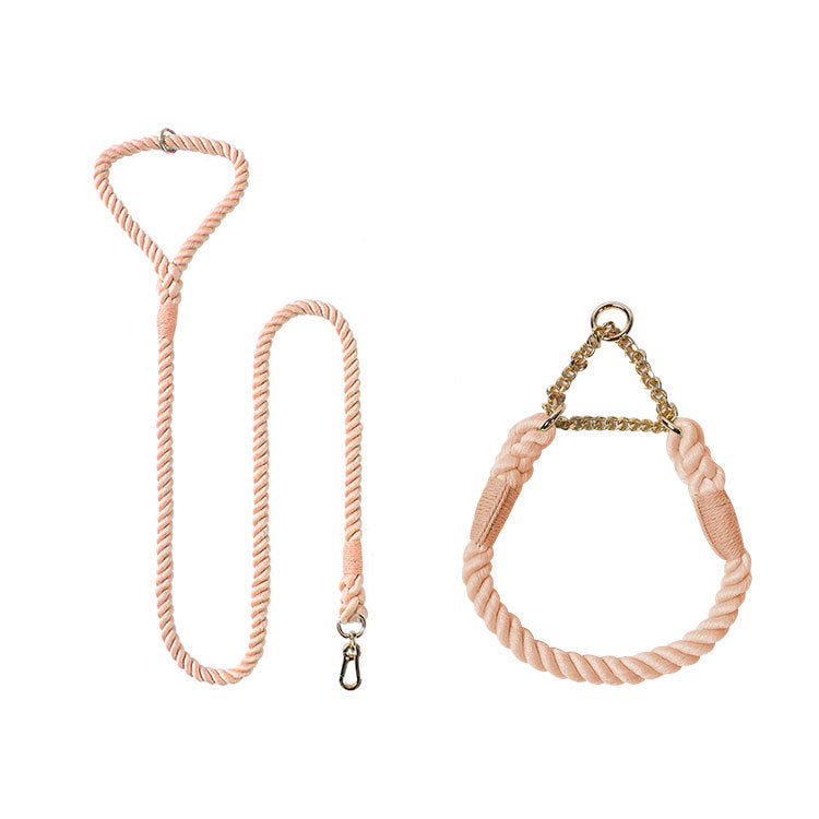 Set Collier & Laisse en Corde Tressée