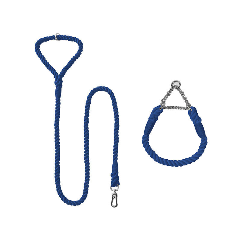Set Collier & Laisse en Corde Tressée