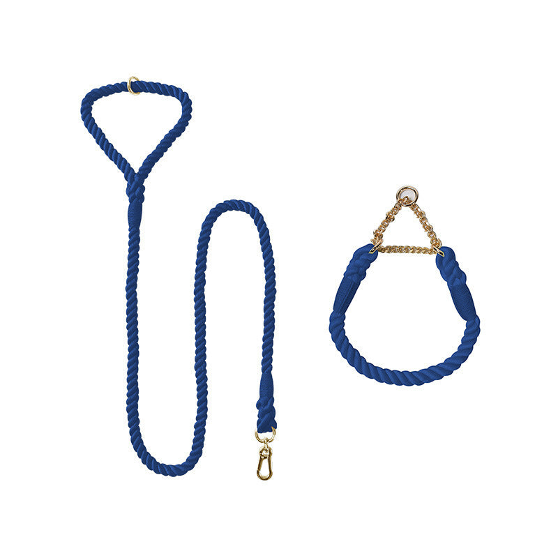 Set Collier & Laisse en Corde Tressée