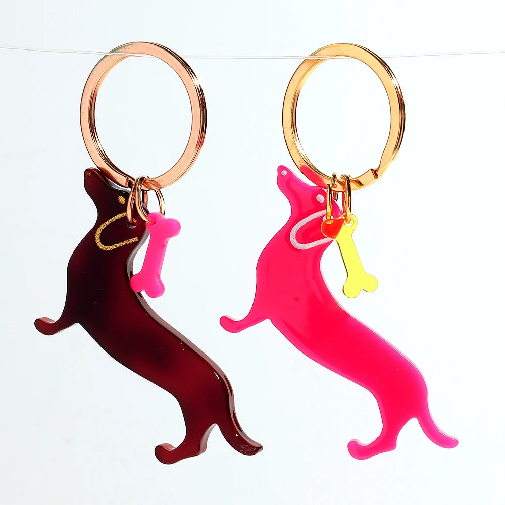 Porte-clés chien SAUCISSE