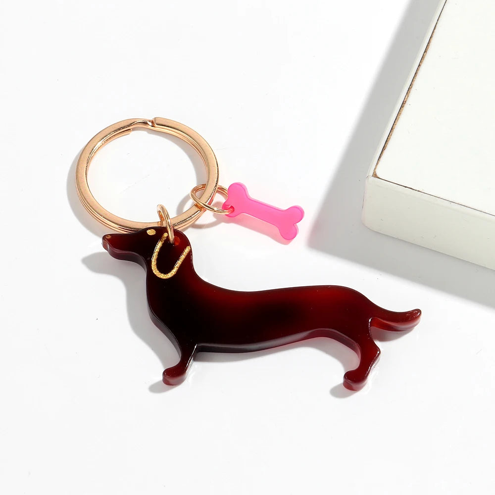 Porte-clés chien SAUCISSE