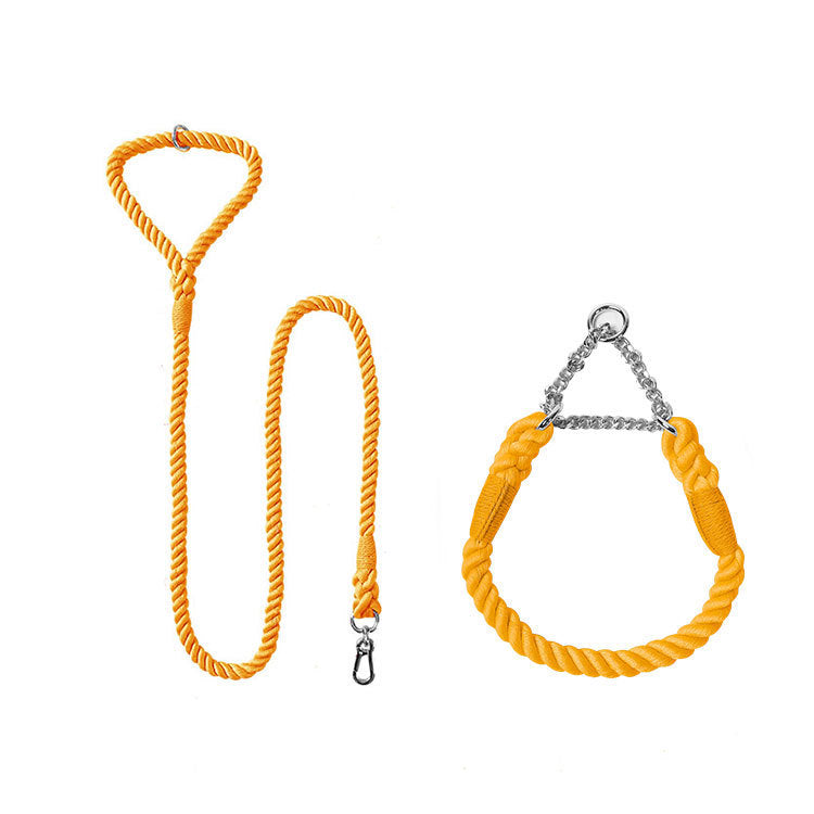 Set Collier & Laisse en Corde Tressée